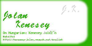 jolan kenesey business card